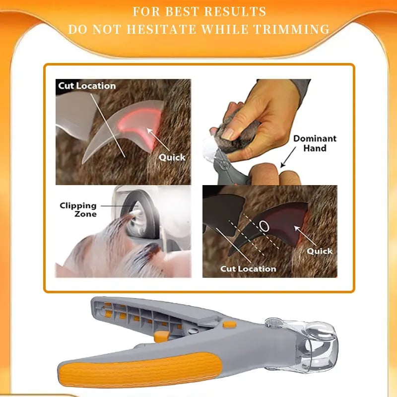 LED Light Pet Nail Clippers - 5X Magnification